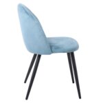 BELLA Καρέκλα Τραπεζαρίας, Μέταλλο Βαφή Μαύρο, Ύφασμα Velure Απόχρωση Petrol 50x56x80cm - Image 9