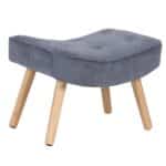 ALMA Σκαμπό - Υποπόδιο, Ύφασμα Velure Ανοιχτό Μπλε, Πόδια Φυσικό, K/D 52x38x35cm - Image 5