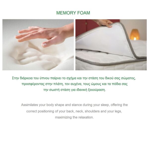 ΣΤΡΩΜΑ Ανώστρωμα Αφαιρούμενο Memory Foam, Pocket Spring, Μονής όψης (4) 160x200x29cm - Image 12