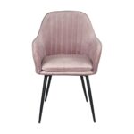 VALERY Πολυθρόνα Μέταλλο Βαφή Μαύρο, Ύφασμα Velure, Απόχρωση Dirty Pink 55x61x87cm - Image 9