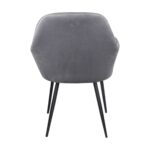 VALERY Πολυθρόνα Μέταλλο Βαφή Μαύρο, Ύφασμα Velure, Απόχρωση Γκρι 55x61x87cm - Image 11