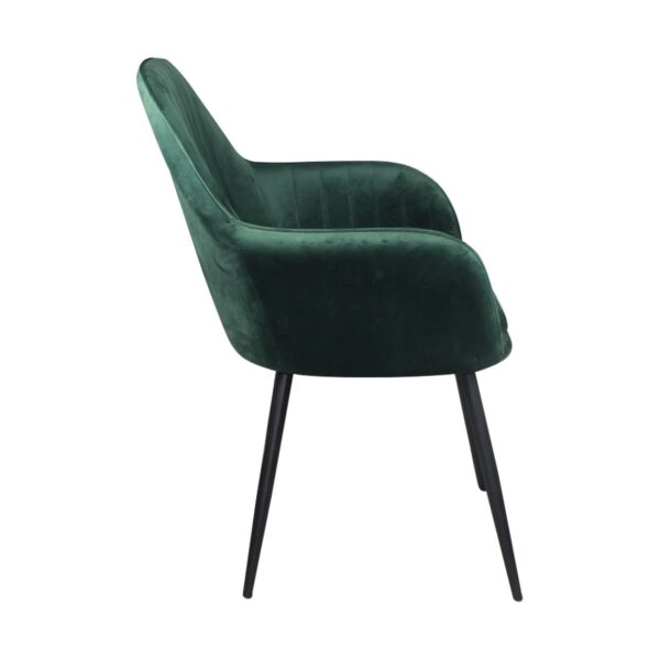 VALERY Πολυθρόνα Μέταλλο Βαφή Μαύρο, Ύφασμα Velure, Απόχρωση Forest Green 55x61x87cm - Image 10