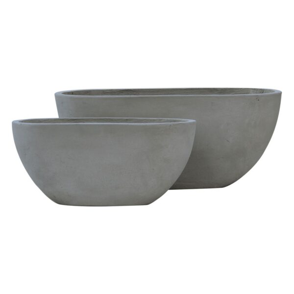 FLOWER POT-4  Set 2 τεμαχίων Cement Grey 56x27x26cm - 76x34x32cm - Image 4