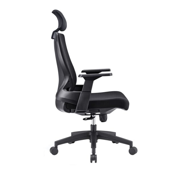 BF8900 Πολυθρόνα Γραφείου Διευθυντή, Mesh Μαύρο, Ύφασμα Μαύρο 64x66x116/128cm - Image 10