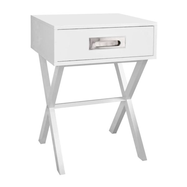 WICK Κομοδίνο Άσπρο Λάκα MDF 40x40x55cm - Image 4