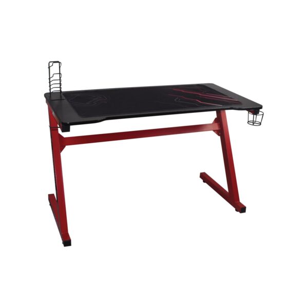 GAMING Γραφείο 120x60cm τ.Carbon Μέταλλο Βαφή Κόκκινο 120x60x75cm - Image 8