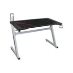 GAMING Γραφείο 120x60cm τ.Carbon Μέταλλο Βαφή Άσπρο 120x60x75cm - Image 8