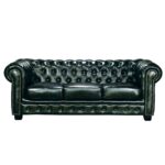 CHESTERFIELD Birmingham Kαναπές 3Θέσιος Σαλονιού Καθιστικού,Δέρμα Antique Green 201x92x74cm - Image 5