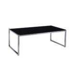 ACTION Τραπεζάκι Σαλονιού - Καθιστικού 120x60cm Inox - Μαυρό Γυαλί 8mm 120x60x45cm - Image 5