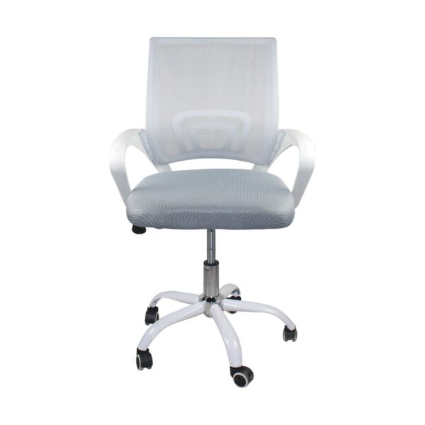 BF2101-SC Πολυθρόνα Γραφείου χωρίς Ανάκλιση  Άσπρο - Mesh Γκρι 56x55x84/94cm - Image 9