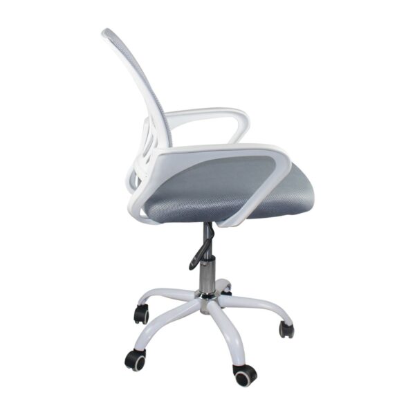 BF2101-SC Πολυθρόνα Γραφείου χωρίς Ανάκλιση  Άσπρο - Mesh Γκρι 56x55x84/94cm - Image 10