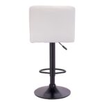 LINO Σκαμπό BAR με Πλάτη, Μέταλλο Βαφή Μαύρο, PU Άσπρο, Ρύθμιση Ύψους, Περιστρεφόμενο 44x50x62/92-83/113cm - Image 11