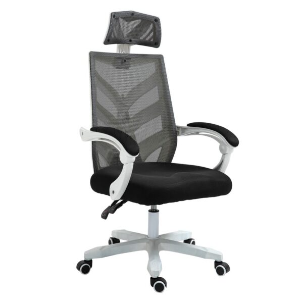 BF2985 Πολυθρόνα Γραφείου Διευθυντή, Άσπρο - Mesh Μαύρο 60x66x111/121cm - Image 8