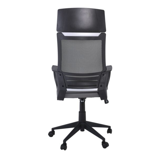 BF2500 Πολυθρόνα Γραφείου Διευθυντή Mesh Μαύρο - Pu Γκρι 58x62x116/126cm - Image 11