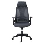 BF8750 Πολυθρόνα Γραφείου Διευθυντή, Mesh Γκρι, Ύφασμα Γκρι 65x64x117/127cm - Image 9