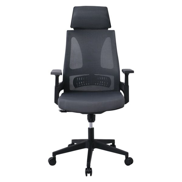 BF8750 Πολυθρόνα Γραφείου Διευθυντή, Mesh Γκρι, Ύφασμα Γκρι 65x64x117/127cm - Image 9