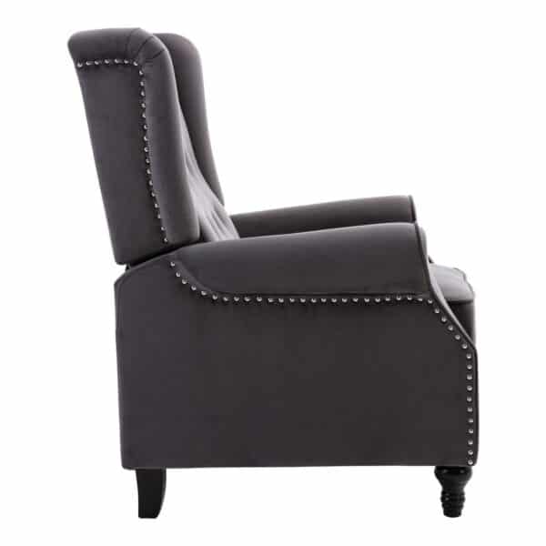 CHESTER Relax Πολυθρόνα Μπερζέρα Σαλονιού, Καθιστικού Ύφασμα Velure Γκρι 78x85x104cm - Image 11