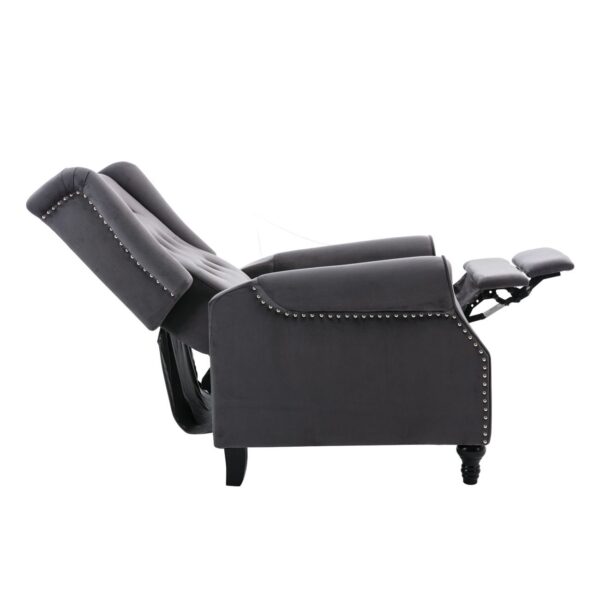 CHESTER Relax Πολυθρόνα Μπερζέρα Σαλονιού, Καθιστικού Ύφασμα Velure Γκρι 78x85x104cm - Image 15