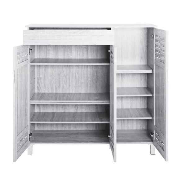 Παπουτσοθήκη - Ντουλάπι 3 Πόρτες με 1 Συρτάρι Απόχρωση Άσπρο 115x38x119cm - Image 6