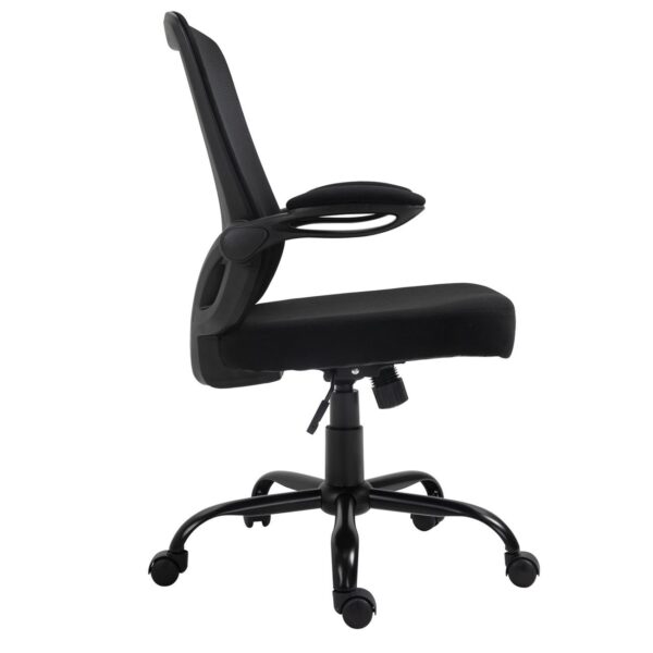 BF2930W Πολυθρόνα Γραφείου Ανακλινόμενα Μπράτσα, Μέταλλο Βάση, Mesh - Ύφασμα Μαύρο 60x62x99/109cm - Image 9