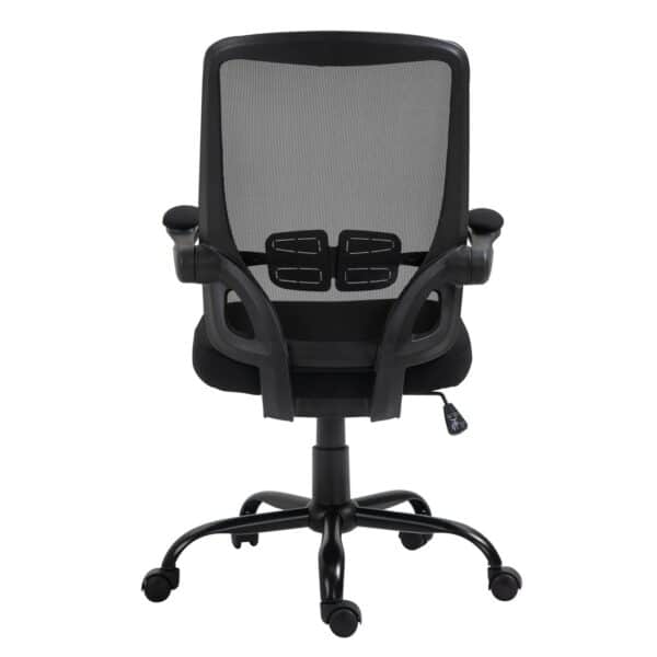 BF2930W Πολυθρόνα Γραφείου Ανακλινόμενα Μπράτσα, Μέταλλο Βάση, Mesh - Ύφασμα Μαύρο 60x62x99/109cm - Image 11