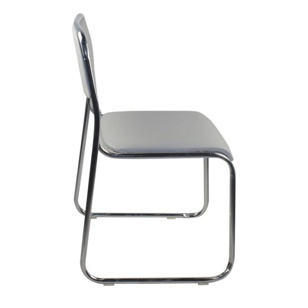 CAMPUS Καρέκλα Επισκέπτη Γραφείου, Στοιβαζόμενη Χρώμιο Μέταλλο, Soft Pu Γκρι 51x49x78cm - Image 9