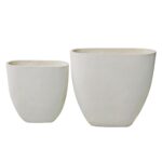 FLOWER POT-14 Set 2 τεμαχίων Απόχρωση Milk White 56x27x56cm + 76x37x71cm - Image 4