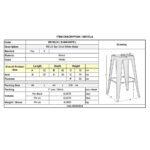 RELIX Σκαμπό Bar Στοιβαζόμενο, Μέταλλο Βαφή Άσπρο 42x42 H.76cm - Image 6