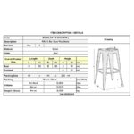 RELIX Σκαμπό Bar Στοιβαζόμενο, Μέταλλο Βαφή Κόκκινο 42x42 H.76cm - Image 6