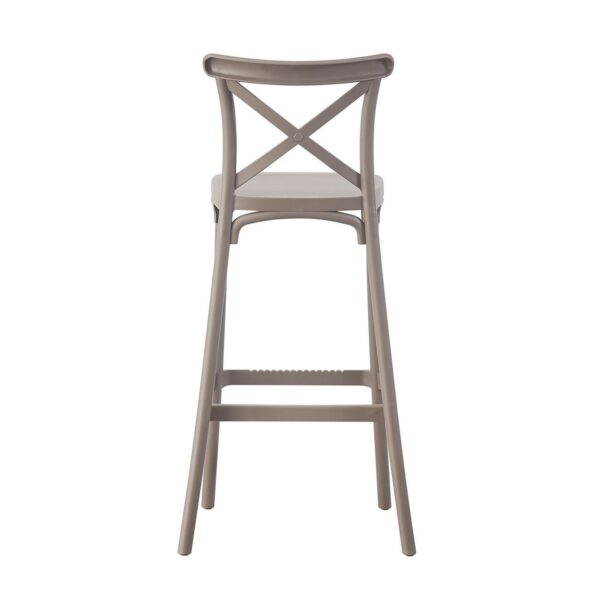 DESTINY Σκαμπό BAR με Πλάτη, PP Mocha 50x46x74/101cm - Image 10