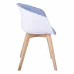 OPTIM Πολυθρόνα PP Άσπρο, Ύφασμα Μπλε, Ξύλινο πόδι Οξιά 54x51x79cm - Image 9