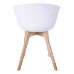 OPTIM Πολυθρόνα PP Άσπρο, Ύφασμα Μπλε, Ξύλινο πόδι Οξιά 54x51x79cm - Image 10