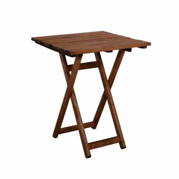 FOLDING Τραπέζι Βεράντας - Κήπου, Πτυσσόμενο, Οξιά, Βαφή Εμποτισμού Απόχρωση Καρυδί 60x60x73cm - Image 5
