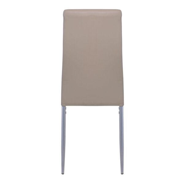 JETTA Καρέκλα Τραπεζαρίας - Κουζίνας, Μέταλλο Βαφή Γκρι, Pvc Cappuccino Full K/D Συσκ.6 40x50x95cm - Image 10