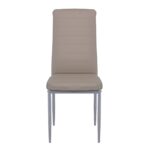 JETTA Καρέκλα Τραπεζαρίας - Κουζίνας, Μέταλλο Βαφή Γκρι, Pvc Cappuccino Full K/D Συσκ.6 40x50x95cm - Image 11