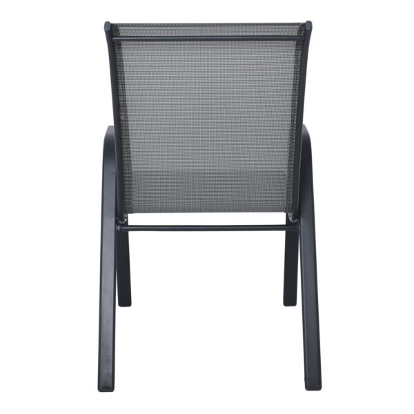 RIO Πολυθρόνα Στοιβαζόμενη Κήπου, Μέταλλο Βαφή Ανθρακί, Textilene Γκρι (4,20kg) 55x74x91cm - Image 11