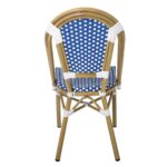 PARIS Καρέκλα Bistro Αλουμίνιο Φυσικό, Wicker Άσπρο - Μπλε, Στοιβαζόμενη 46x54x88cm - Image 11