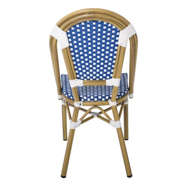 e-00023782_2-huge PARIS Καρέκλα Bistro Αλουμίνιο Φυσικό, Wicker Άσπρο - Μπλε, Στοιβαζόμενη 46x54x88cm - Image 11