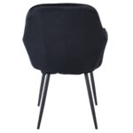 VALERY Πολυθρόνα Μέταλλο Βαφή Μαύρο, Ύφασμα Velure, Απόχρωση Μαύρο 55x61x87cm - Image 10