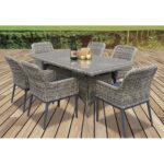 HAVANA Set Τραπεζαρία Κήπου ALU,Wicker Grey Brown-Ανθρακί: Τραπέζι 160x90 + 6 Πολυθρόνες Table:160x90x75 Chair:64x65x85 - Image 4