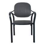 LUNA Πολυθρόνα Κήπου - Βεράντας Στοιβαζόμενη ,PP Απόχρωση Ανθρακί (Rattan Look) 58x58x84cm - Image 11