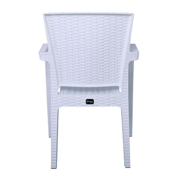 LORA Πολυθρόνα Κήπου Στοιβαζόμενη, PP (Rattan Look) Απόχρωση Άσπρο 57x57x87cm - Image 10