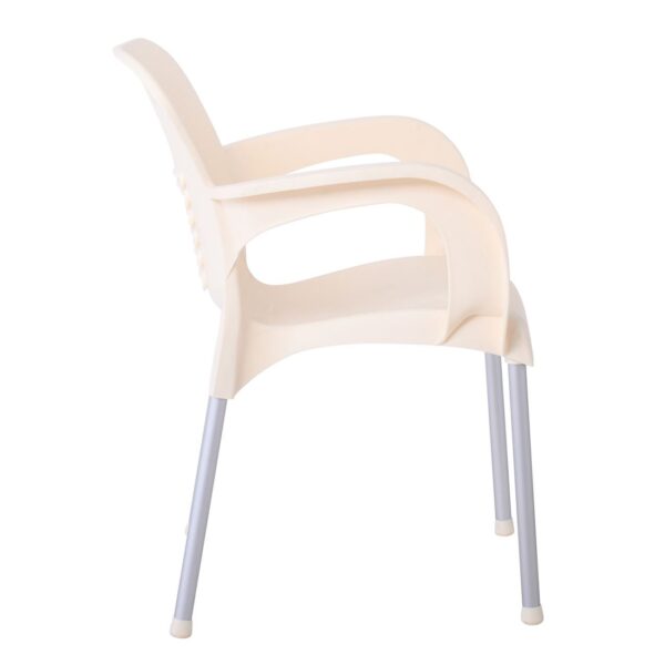 LARA-II Πολυθρόνα Dining Στοιβαζόμενη, ALU Silver, PP Εκρού 60x59x81cm - Image 9