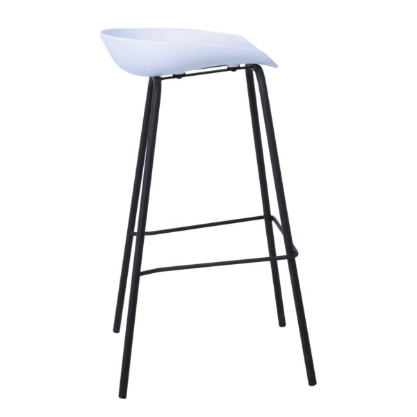 PENTOS Σκαμπό BAR, Μέταλλο Βαφή Μαύρο, PP Άσπρο 49x46x76/83cm - Image 10