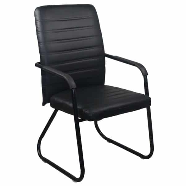 COLLET Πολυθρόνα Γραφείου Επισκέπτη Μέταλλο Μαύρο, Pu Μαύρο 54x60x96cm - Image 5