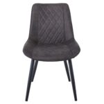 MORGAN Καρέκλα Τραπεζαρίας Σαλονιού, Μέταλλο Βαφή Μαύρο, Ύφασμα Suede Γκρι 53x61x86cm - Image 11