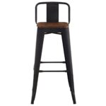 RELIX Wood Σκαμπό Bar με Πλάτη,Μέταλλο Βαφή Μαύρο Extra Matte, Απόχρωση Ξύλου Dark Oak 44x44x76/97cm - Image 10