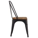 RELIX Wood Καρέκλα Μέταλλο Βαφή Μαύρο Extra Matte, Κάθισμα Dark Oak, Στοιβαζόμενη 45x53x85cm - Image 8