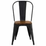 RELIX Wood Καρέκλα Μέταλλο Βαφή Μαύρο Extra Matte, Κάθισμα Dark Oak, Στοιβαζόμενη 45x53x85cm - Image 10