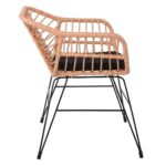 SALSA-D Πολυθρόνα Τραπεζαρίας Κήπου, Μέταλλο Βαφή Μαύρο, Wicker Φυσικό, Μαξιλάρι Μαύρο 59x56x77cm - Image 8